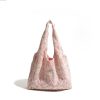 Korean style embroidered lace shoulder bag - Canvas bag tote bag - Image 7