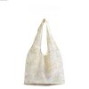 Light blue pastoral floral shoulder bag - Large capacity handbag tote bag - Image 7
