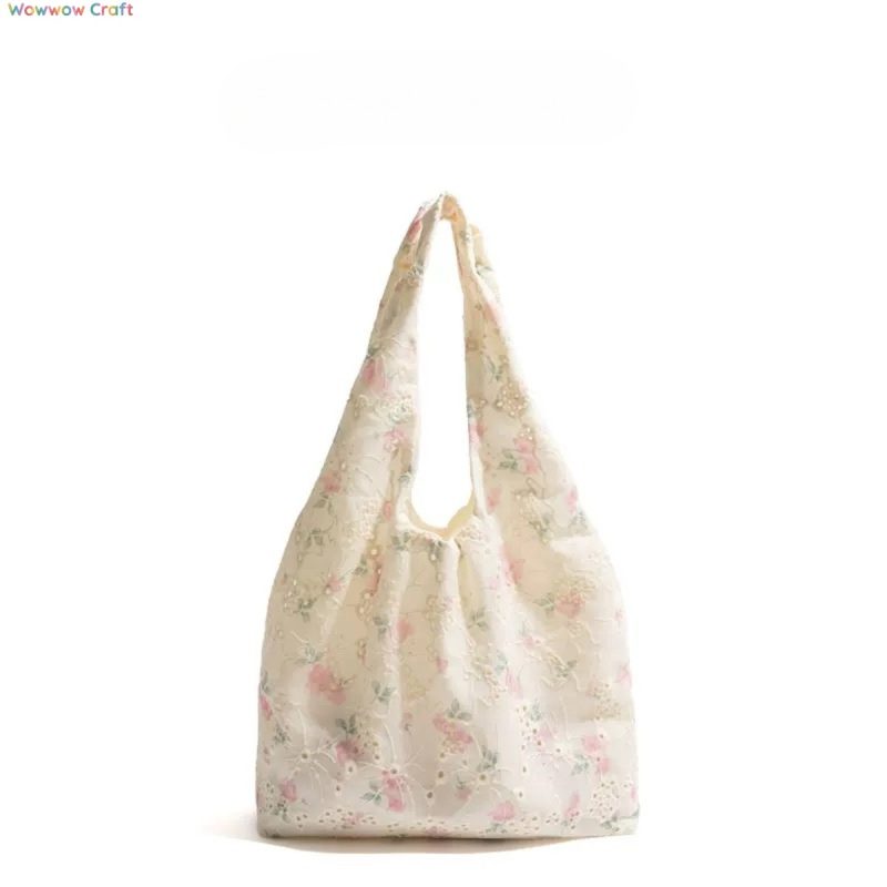 Simple Floral Pink Gentle Style Shoulder Bag - Simple Tote Bag