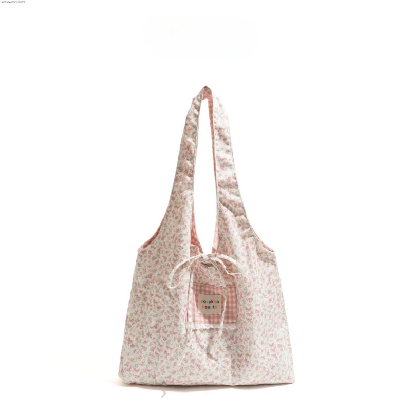 Pink Floral Sweet Shoulder Bag Handbag - Large Capacity Tote Bag
