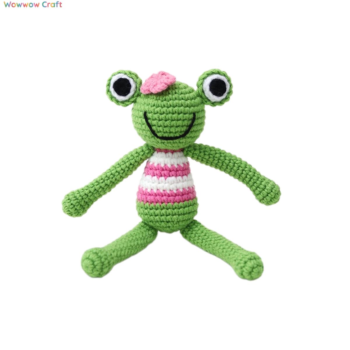 Cute hand-crocheted green frog doll - Hand-crocheted doll