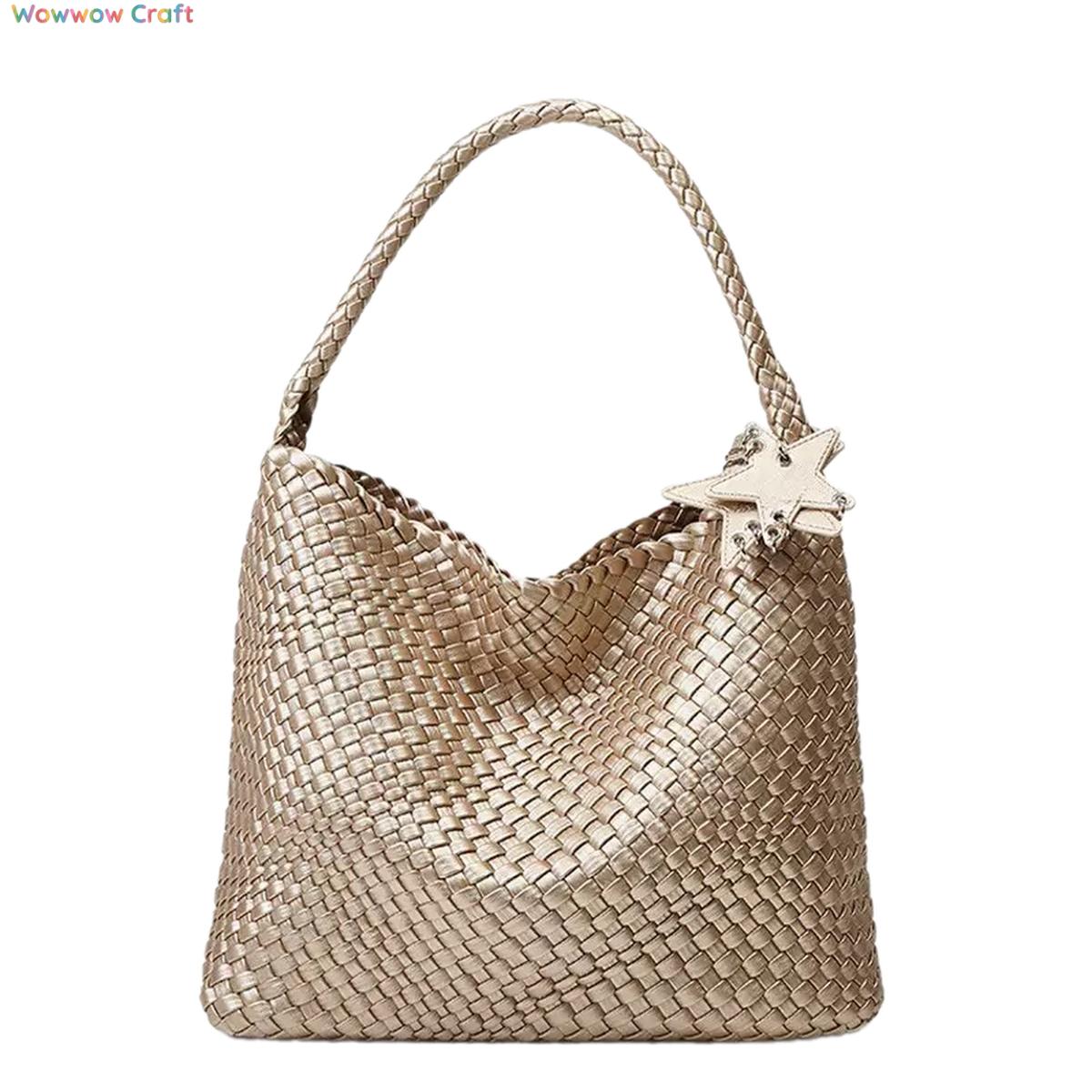Multiple Colors Imitation Braided Design Leather Tote Handbag