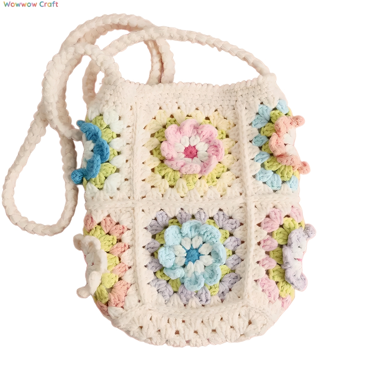 Crochet Granny Square Mini Crossbody Bag - Crochet Shoulder Bags