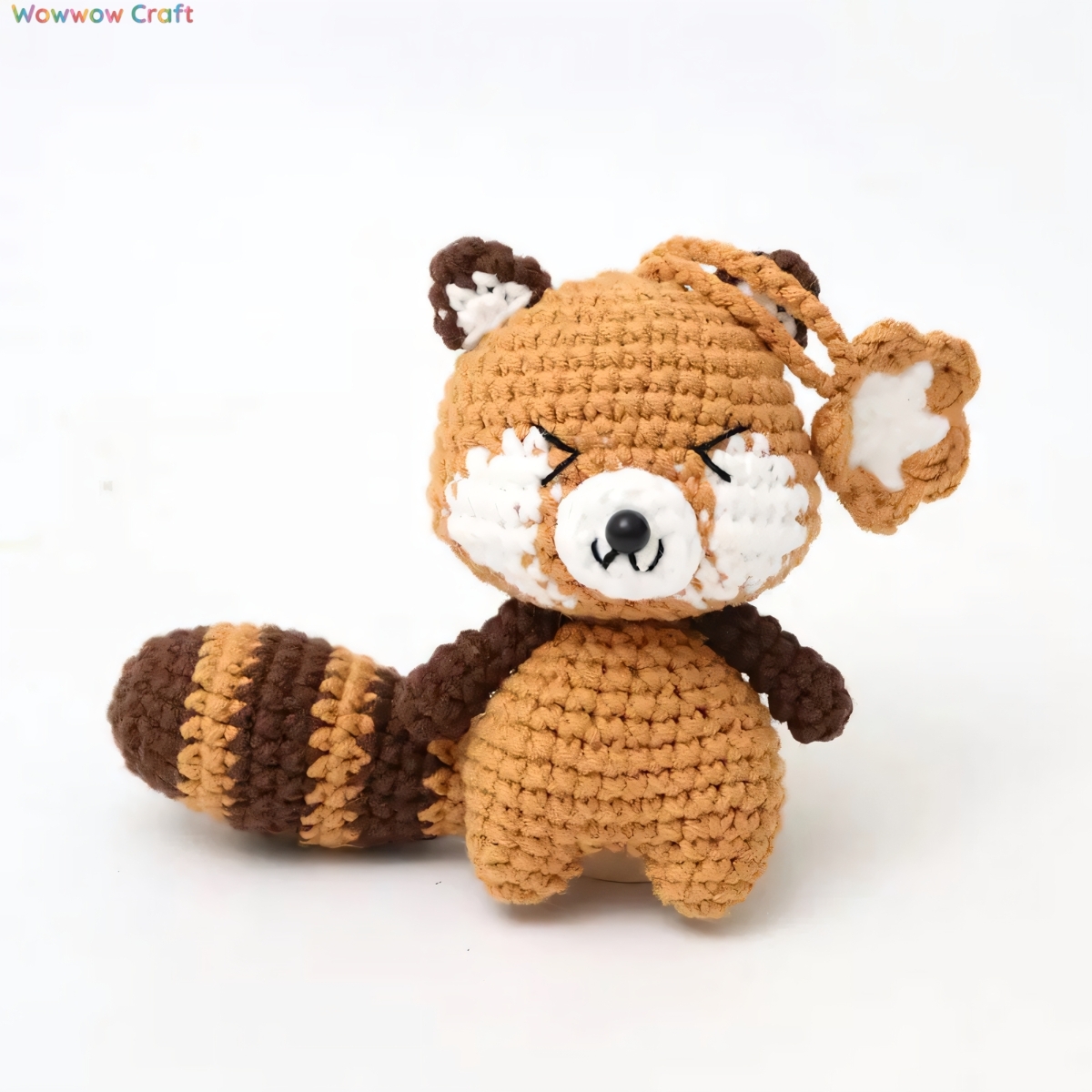 Cute Handmade Crocheted Crying Raccoon Doll - Hand-Crochet Doll