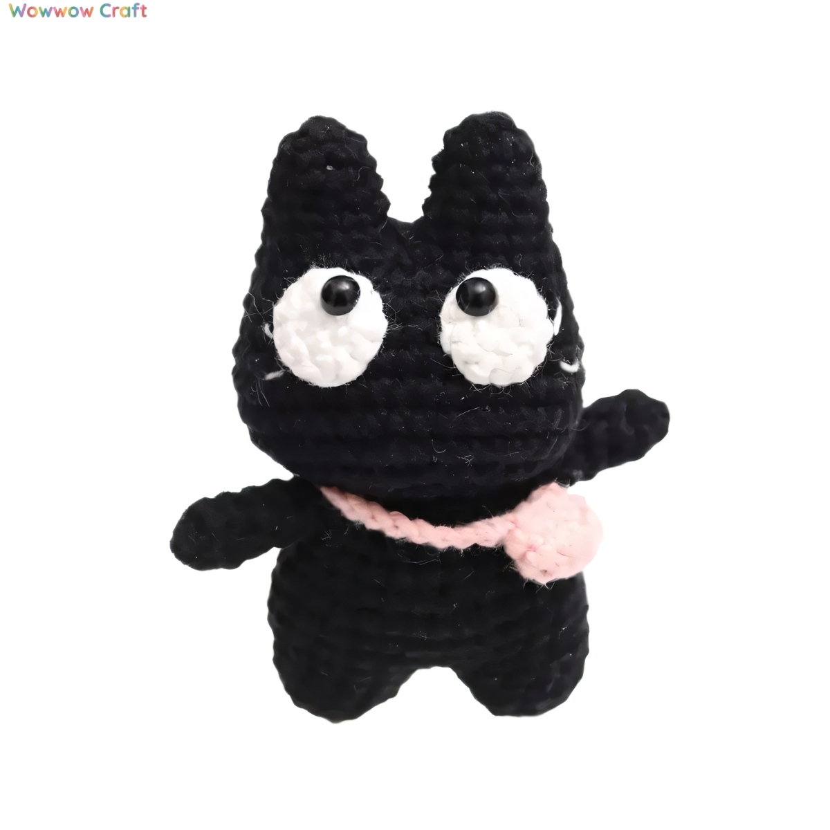 Cute Handmade Crocheted Little Black Cat Doll - Hand-Crochet Doll