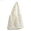 Light blue pastoral floral shoulder bag - Large capacity handbag tote bag - Image 3